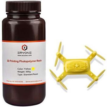 ERYONE 405nm UV Resin for DLP LCD 3D Printer Photopolymer Translucent, Ultralow Odor High Precision Can Mix, 0.5 kg Yellow