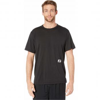 Nike M Nk Dry Top SS Px Camiseta, Hombre, Black/Habanero Red/Black, S