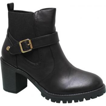 BOTÍN HEBILLA TACÓN 6 NEGRO - Botines de Mujer XTI, color negro, con hebilla decorativa y tacón de 6 cm