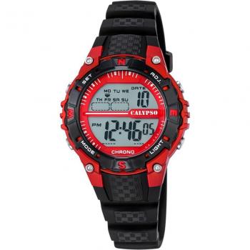 Reloj Calypso Junior Digital K5684/6 Unisex Caucho Rojo y Negro