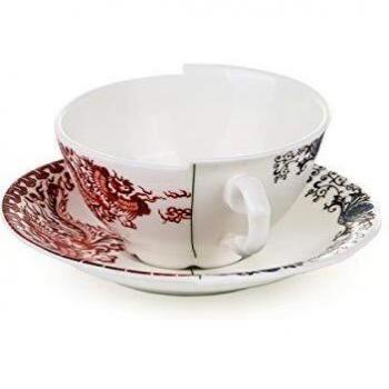 Taza de Té Hybrid Zora con Platillo de Porcelana Multicolor