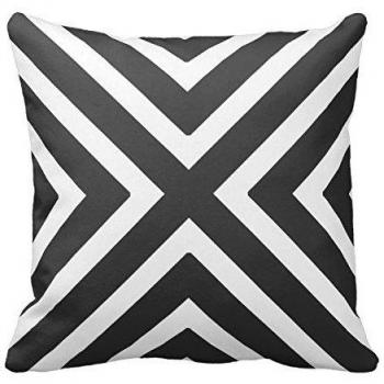Charcoal Grey and White Stripes Pattern Design Throw Pillow Cover Case Home Decorative Square 16X16 Inch Two Sides
