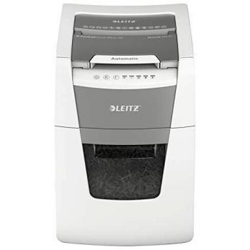 Destructora Automática de Oficina Leitz IQ 100 Autofeed P4 - Capacidad de 100 Hojas - Corte en Partículas - Papelera de 34L - Color Blanco