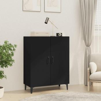 Aparador de madera contrachapada negro 70x34x90 cm - Mueble de Almacenaje de Salón, Buffet para salón Moderno, Armario Auxiliar, Armario de Almacenamiento