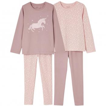 VERTBAUDET Lote de 2 Pijamas niña combinables Rosa Oscuro Bicolor 2A