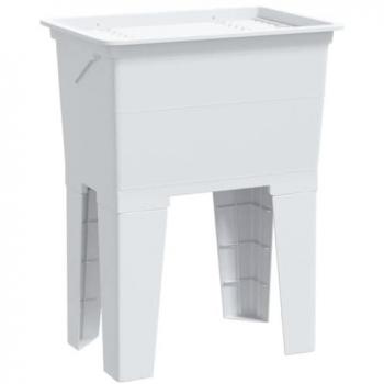 Fregadero de lavadero de resina blanco 59x41x75 cm, fregadero independiente, bañera de lavado, tinas de lavandería