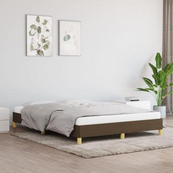 Cama solar sin colchón de tela marrón oscuro 160x200 cm