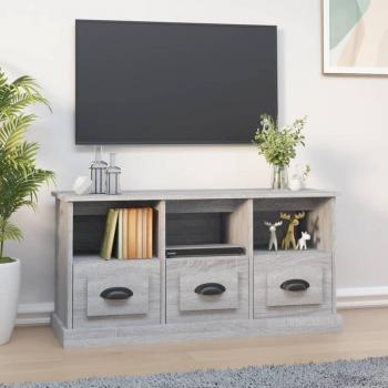 Mueble de TV madera contrachapada gris Sonoma 100x35x50 cm