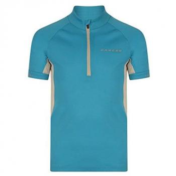 Dare 2b Camiseta Protege II Tops de Ciclismo, Unisex niños, Azul Fluorescente, Talla 7-8