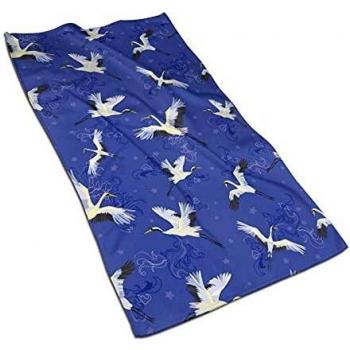 Cranes Flying in The Sky Toalla de baño de Microfibra Suave Toallas de Cocina para baño de Mano 27,5 x 17,5 Pulgadas