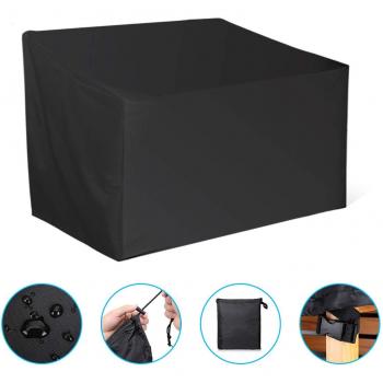 NASUM Funda Protectora para Banco de 2 Plazas, Funda Impermeable Resistente al Viento Cubierta de Muebles Jardín Funda para Sillas 210D Oxford, 134 x 66 x 63/89 cm