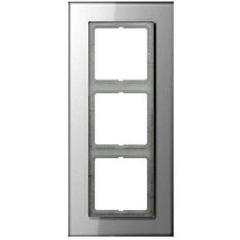 Marco de cristal satinado blanco alpino JUNG LSP 983 GL WW para 3 elementos LS PLUS