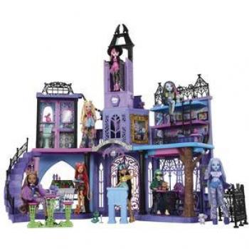 Casa de Muñecas Monster High Escuela Embrujada con 7 Áreas de Juego, +35 Accesorios y Capacidad para 3 Muñecas, Juguete +4 Años