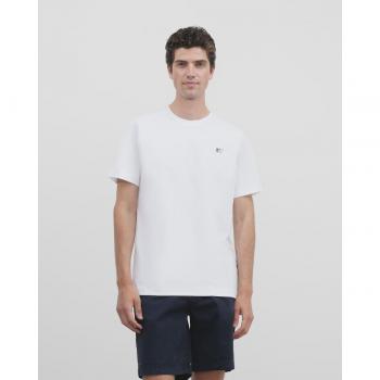 Camiseta de hombre blanca carving waves manga corta Silbon