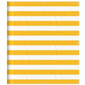 Yellow and White Striped Balcony Privacy Screen - 120x700 cm, Water & UV Resistant