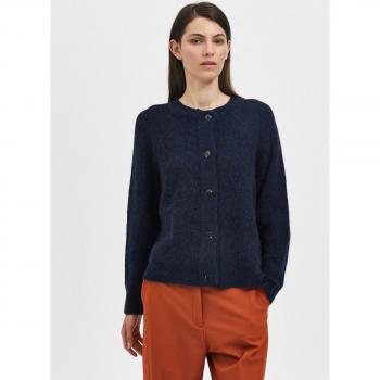 Chaqueta de Punto Corta Selected Femme Lulu Azul Oscuro Melange