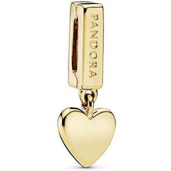 PANDORA Heart Dangle Clip Charm in Shine Gold