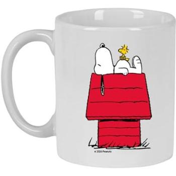 Taza Grande de Cerámica Snoopy y Woodstock - 350 ml - Compatible con Microondas y Lavavajillas - Resistente y Duradera