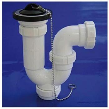 Sifon Curvo Extensible T-30-C 1 1/2, con Válvula y Tapón