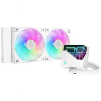 Disipador líquido Deepcool LT240 White ARGB - Radiador de 240 mm, iluminación RGB direccionable, bomba silenciosa, ventiladores de alto rendimiento, compatibilidad con sockets Intel y AMD