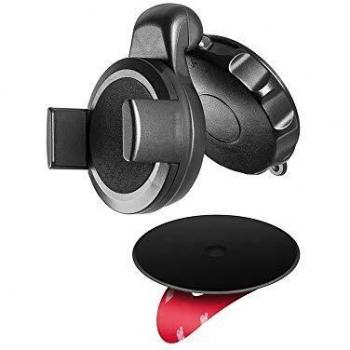 goobay 40733 - Soporte Fino para Smartphone con Ventosa para el Coche, Montaje fácil y Seguro en el vehículo