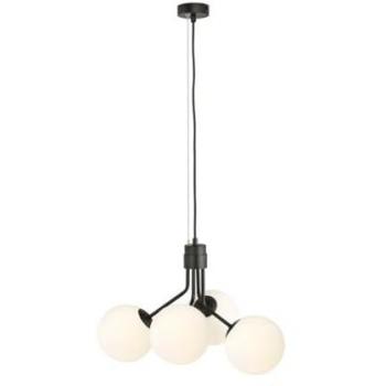 Lámpara de Suspensión Nova EPIKASA, Acero con Recubrimiento de Polvo y Vidrio, Negro y Blanco, 46x100x46 cm