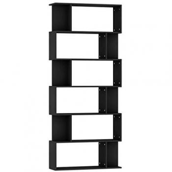 vidaXL Book Cabinet/Room Divider Black 80x24x192 cm Engineered Wood