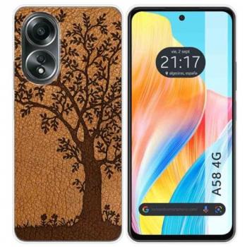 Funda de Silicona para Oppo A58 4G con Diseño de Cuero y Dibujos 03