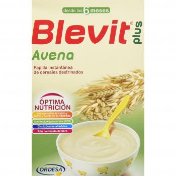 Blevit Plus Avena - Papilla de Cereales para Bebé Sin Azúcares Añadidos - Con Avena y el Trigo para favorecer el tránsito intestinal - Desde los 6 meses - 300g