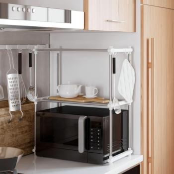 Aluminum Microwave Shelf White 51x27x63 cm