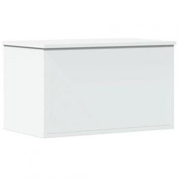 Caja de almacenaje de madera de ingeniería blanca 60x35x35 cm, ideal como caja de mantas, cofre de almacenamiento y baúl de juguetes