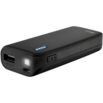 Powerbank 4400 - Cargador Portátil Negro con Puerto USB, Función Linterna y Cable MicroUSB - Capacidad de Batería 4400mAh