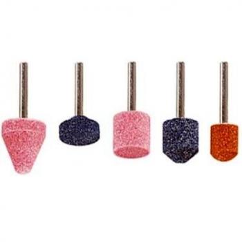 Wolfcraft 2142000 - Set de 5 Muelas Abrasivas Cerámicas con Vástago de 3mm