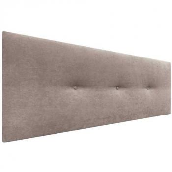 Cabecero Acolchado de Polipiel o Tela Acualine Liso con Botones, 135x50cm, para Camas 120/135/140 - Color Tierra, Diseño Moderno y Elegante