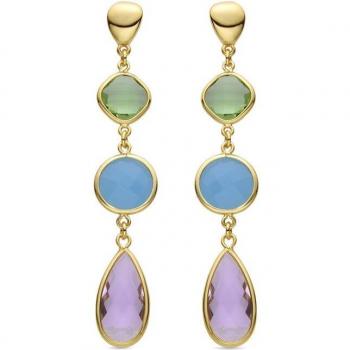 Pendientes Luxenter Sitin acabado en oro amarillo de 18k