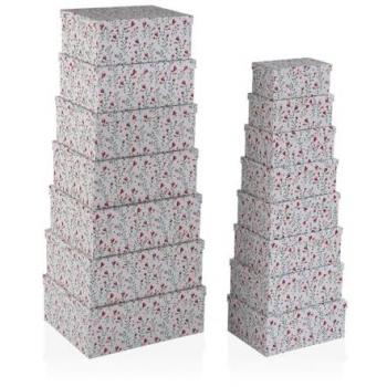 Set de Cajas Organizadoras Apilables Versa Corazones Cartón 15 Piezas 35 x 16,5 x 43 cm