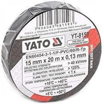 YATO YT-8159 - cinta de aislamiento eléctrico de PVC 0.13mm 15mmX10m negro