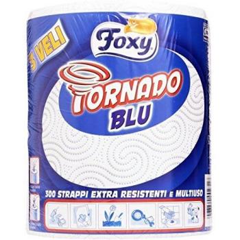 Foxy Tornado Blu - Bobina de 3 capas, 300 hojas