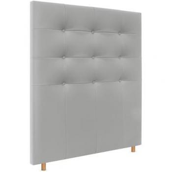 Cabecero Capitoné hasta el Suelo 95x120cm Tapizado en Polipiel Gris Claro para Cama Dormitorio