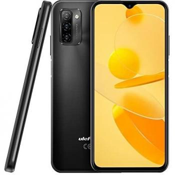 Móvil Libres Ulefone Note 12P, 7700mAh Batería Masiva Dual SIM Smartphone, 6.82'' HD+ 4G Teléfono, 3 Ranuras para Tarjetas, Android 11, 4GB+64GB, 13MP Triple Cámara, Desbloqueo Facial GPS Negro