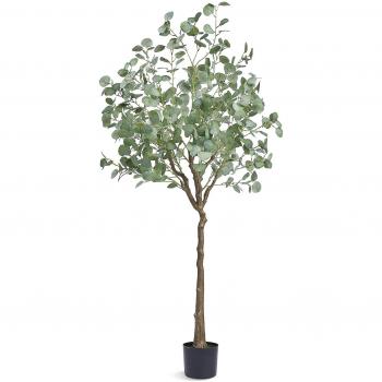 Artificial Eucalyptus Tree - 6ft Faux Plant with Safe PE Material, Anti-Tip Protection, Low Maintenance for Home and Office Decor