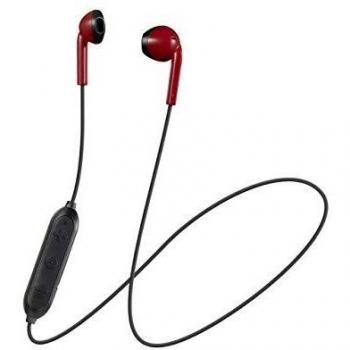 JVC HA-F19BT Auriculares Inalámbricos de Botón con Banda al Cuello . Cascos Bluetooth con 6,5 Horas de Autonomía con Control Remoto y Compatible con Asistentes de Voz. Color Rojo.