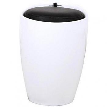 Beat Collection Hide - Taburete, 50 x 36 x 36 cm, color blanco
