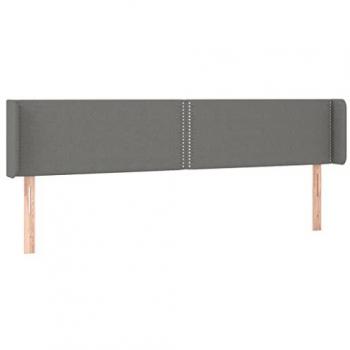 Cabecero con LED de Tela Gris Oscuro 183x16x78/88 cm