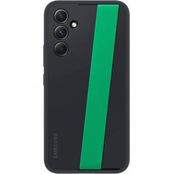 Samsung Haze Grip Case Funda Negra con Correa Desmontable Verde para Galaxy A54 5G