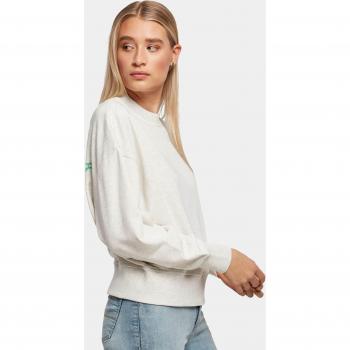 Urban Classics Women's Light Grey Oversized Rainbow Crewneck Sweatshirt