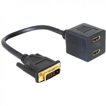 Adaptador DVI 25 macho a 2x HDMI hembra - Delock 65069