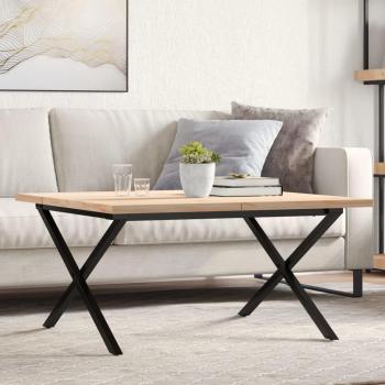 Mesa baja Salotto X-frame 80x80x45,5 cm Pino macizo y hierro fundido