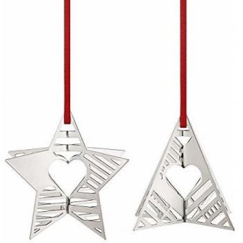 Georg Jensen 2019 Holiday Ornaments, Star and Tree - Palladium Plated