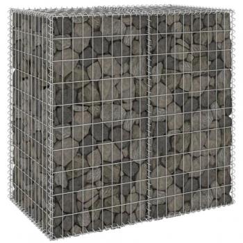 vidaXL Gabion Wall with Covers Galvanised Steel 100x60x100 cm
